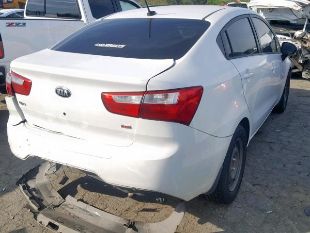 KNADM4A35E6364230 - 2014 KIA RIO LX WHITE photo 4