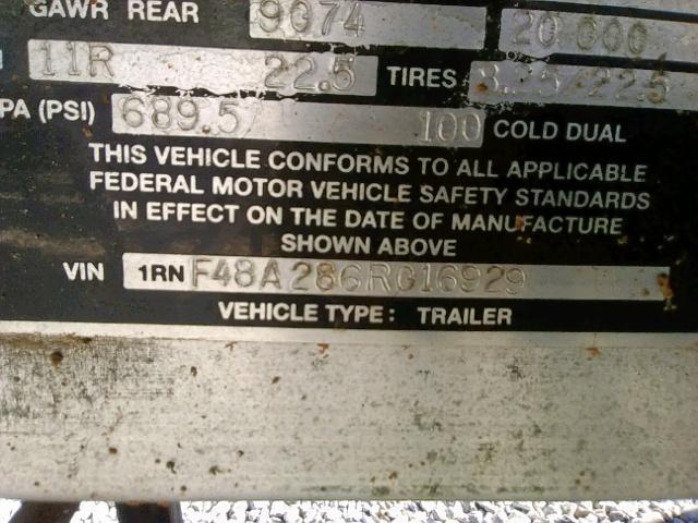 1RNF48A286R016929 - 2000 UTILITY TRAILER Gümüş foto 10