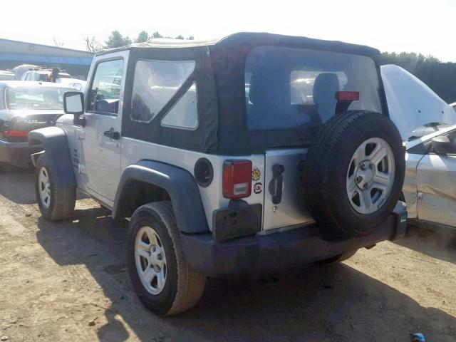 1J4AA2D10BL601761 - 2011 JEEP WRANGLER S SILVER photo 3