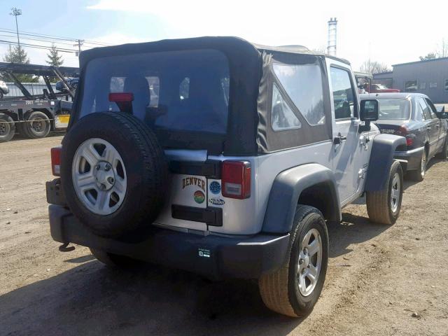 1J4AA2D10BL601761 - 2011 JEEP WRANGLER S SILVER photo 4