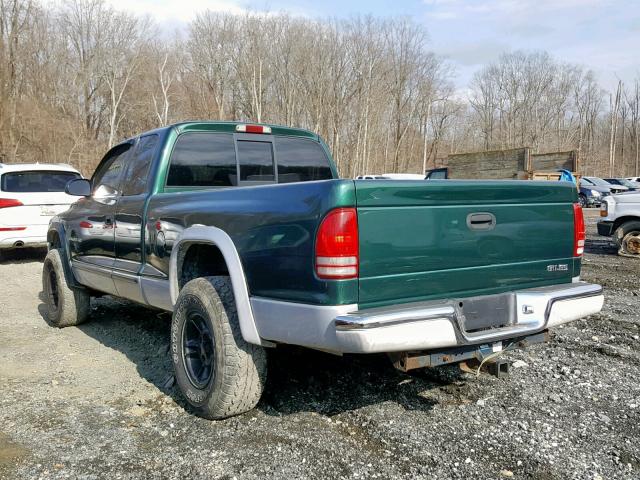 1B7GG22Y7XS268003 - 1999 DODGE DAKOTA GREEN photo 3