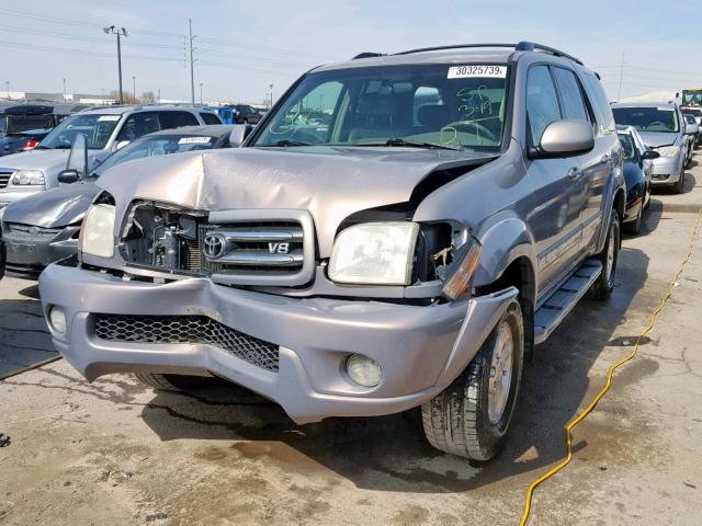 5TDZT38A22S102655 - 2002 TOYOTA SEQUOIA LI GRAY photo 2