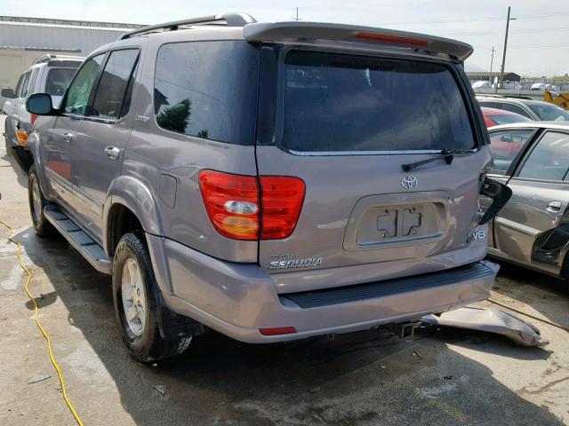 5TDZT38A22S102655 - 2002 TOYOTA SEQUOIA LI GRAY photo 3