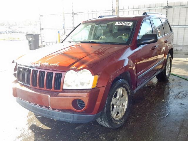 1J8GS48K87C507980 - 2007 JEEP GRAND CHER BURGUNDY photo 2