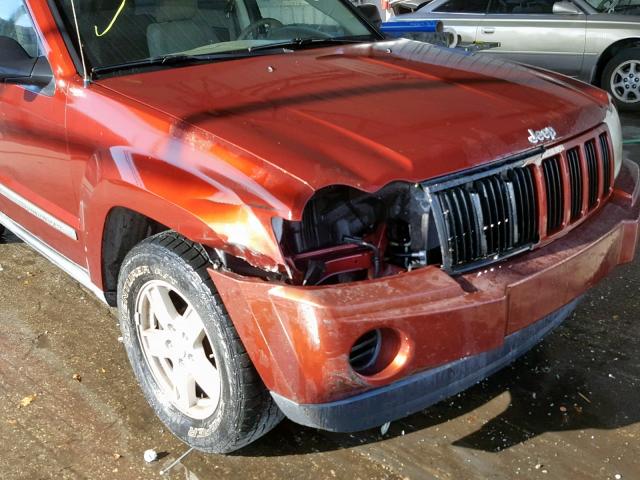 1J8GS48K87C507980 - 2007 JEEP GRAND CHER BURGUNDY photo 9