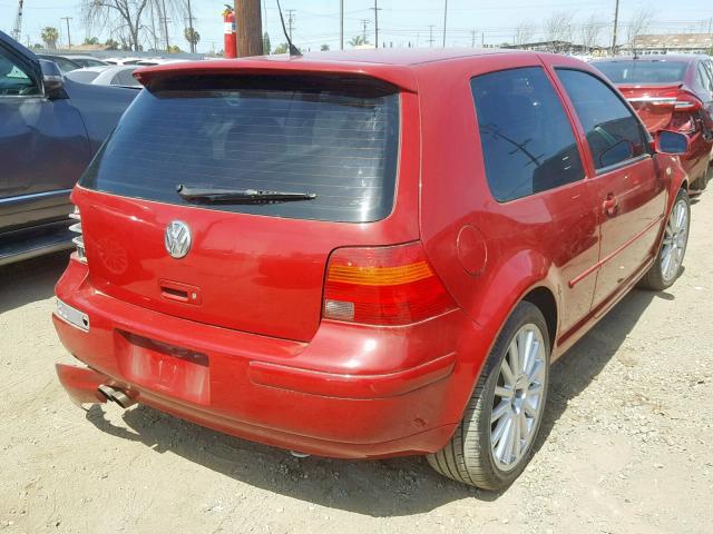 9BWDD61J314037303 - 2001 VOLKSWAGEN GTI GLS RED photo 4