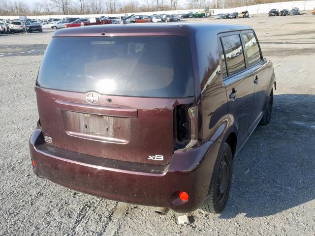 JTLZE4FE3B1122663 - 2011 TOYOTA SCION XB BURGUNDY photo 4