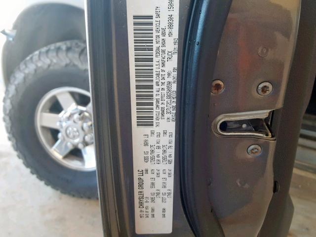 3D7UT2CL6BG509590 - 2011 DODGE RAM 2500 GRAY photo 10