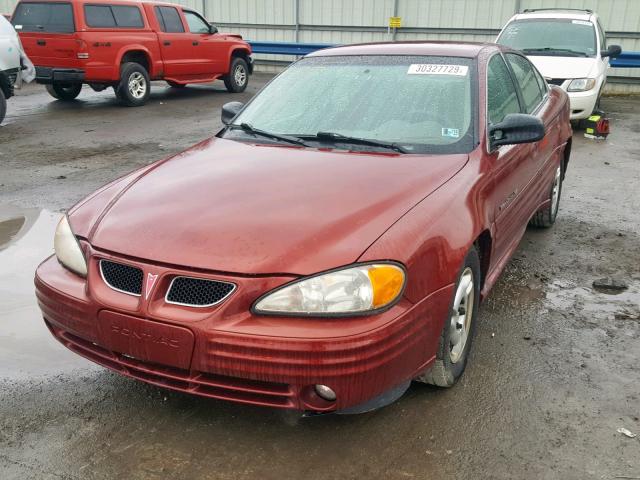 1G2NE52T3YM882110 - 2000 PONTIAC GRAND AM S BURGUNDY photo 2