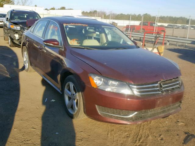 1VWBP7A37CC090639 - 2012 VOLKSWAGEN PASSAT SE BURGUNDY photo 1