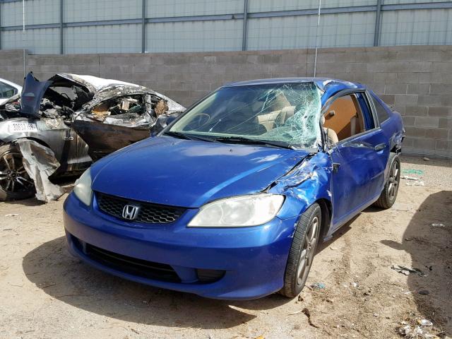 1HGEM21194L009590 - 2004 HONDA CIVIC DX V BLUE photo 2