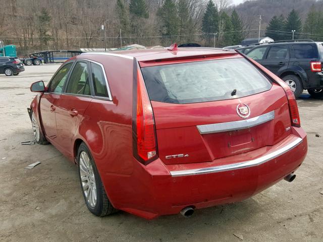 1G6DS8EV3A0107952 - 2010 CADILLAC CTS PREMIU RED photo 3