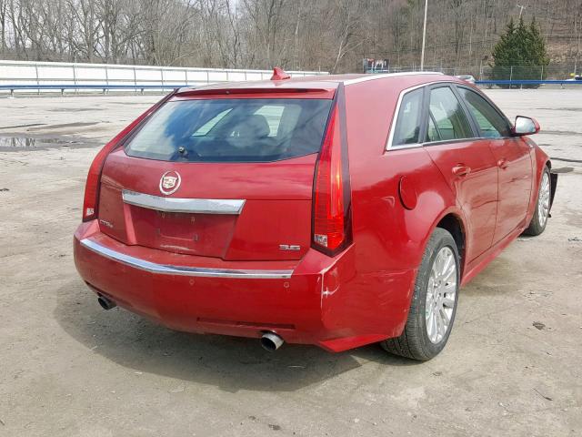 1G6DS8EV3A0107952 - 2010 CADILLAC CTS PREMIU RED photo 4