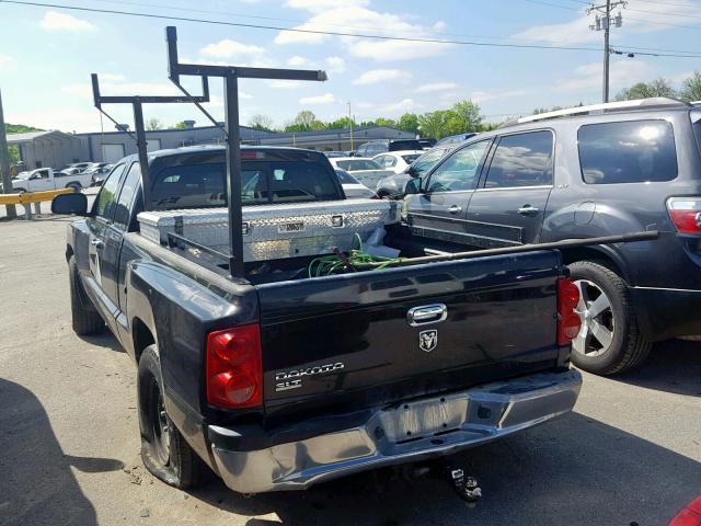 1D7HE42K16S713664 - 2006 DODGE DAKOTA SLT BLACK photo 3