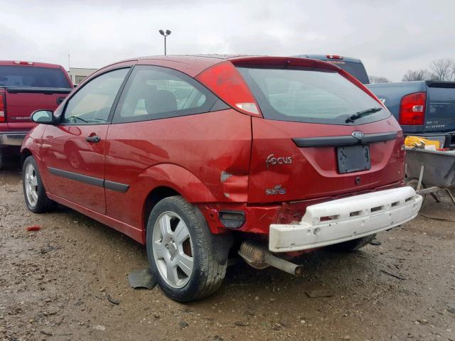 3FAHP31383R104982 - 2003 FORD FOCUS ZX3 RED photo 3