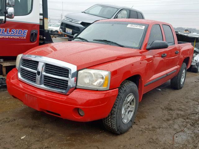 1D7HW48P67S245934 - 2007 DODGE DAKOTA QUA RED photo 2