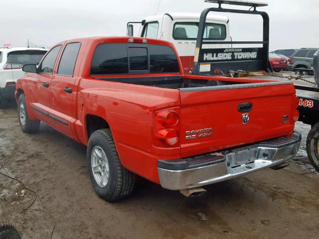 1D7HW48P67S245934 - 2007 DODGE DAKOTA QUA RED photo 3