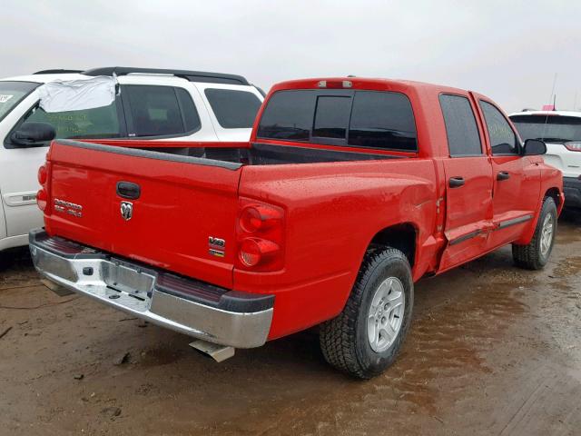 1D7HW48P67S245934 - 2007 DODGE DAKOTA QUA RED photo 4