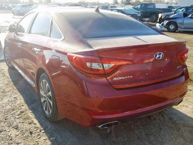 5NPE34AF3GH326346 - 2016 HYUNDAI SONATA SPO RED photo 3