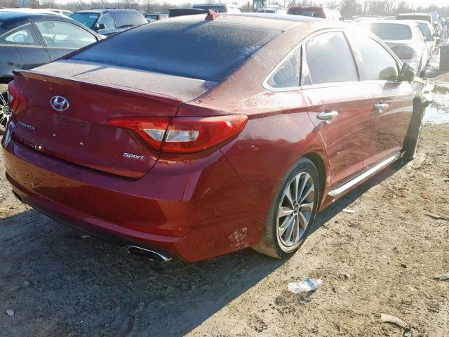 5NPE34AF3GH326346 - 2016 HYUNDAI SONATA SPO RED photo 4