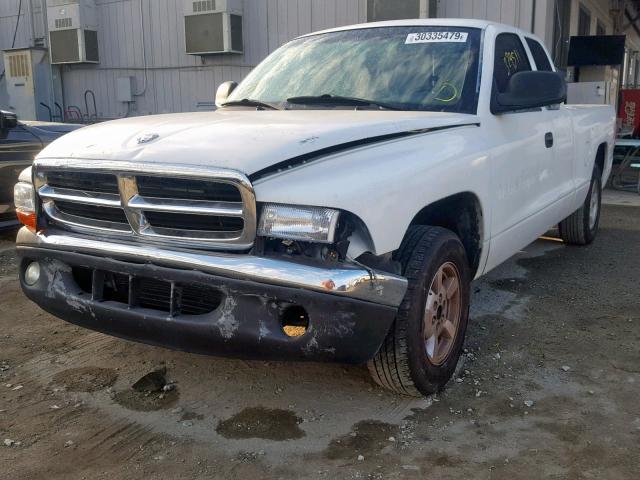 1B7GL22X41S171318 - 2001 DODGE DAKOTA WHITE photo 2