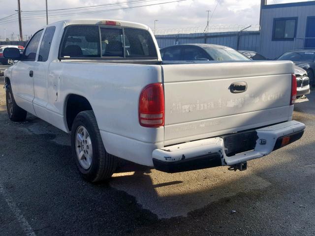 1B7GL22X41S171318 - 2001 DODGE DAKOTA WHITE photo 3