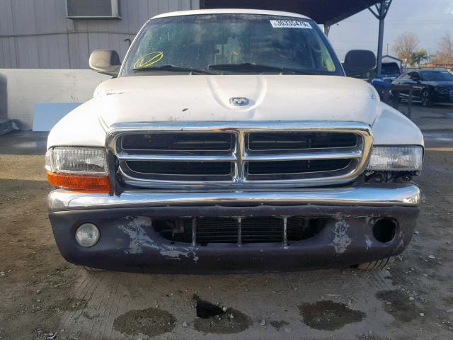 1B7GL22X41S171318 - 2001 DODGE DAKOTA WHITE photo 9