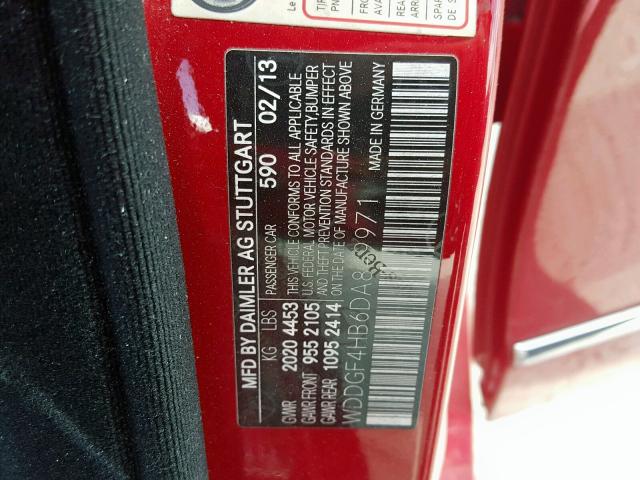 WDDGF4HB6DA849971 - 2013 MERCEDES-BENZ C 250 RED photo 10