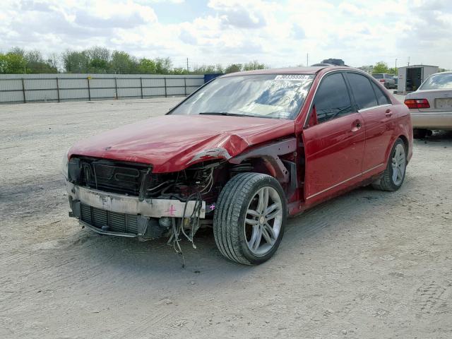 WDDGF4HB6DA849971 - 2013 MERCEDES-BENZ C 250 RED photo 2