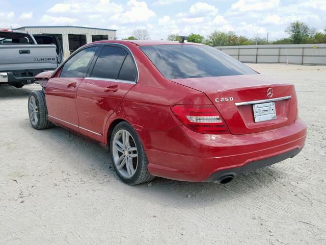 WDDGF4HB6DA849971 - 2013 MERCEDES-BENZ C 250 RED photo 3