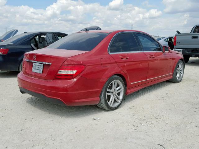 WDDGF4HB6DA849971 - 2013 MERCEDES-BENZ C 250 RED photo 4