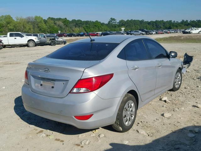 KMHCT4AE3GU027908 - 2016 HYUNDAI ACCENT SE SILVER photo 4