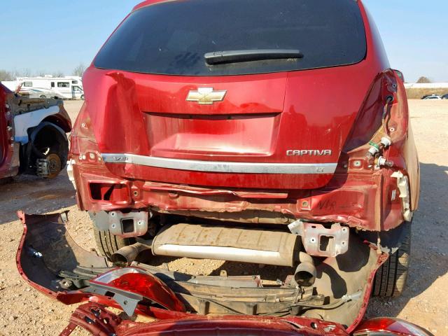 3GNAL3E59CS537164 - 2012 CHEVROLET CAPTIVA SP RED photo 9