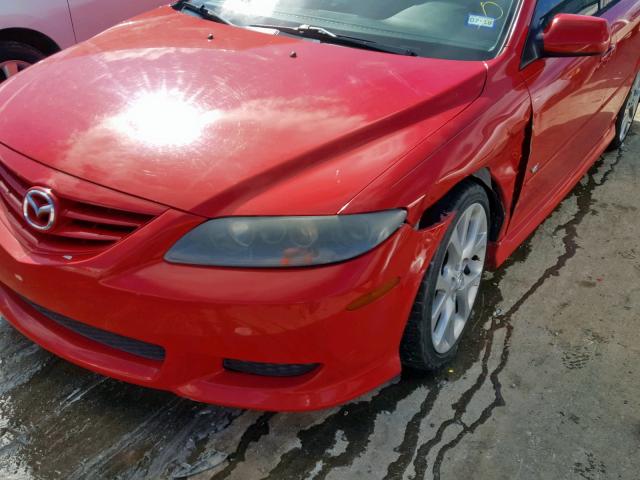 1YVHP84D455M73463 - 2005 MAZDA 6 S RED photo 9