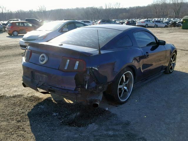 1ZVBP8CH4A5148383 - 2010 FORD MUSTANG GT BLUE photo 4