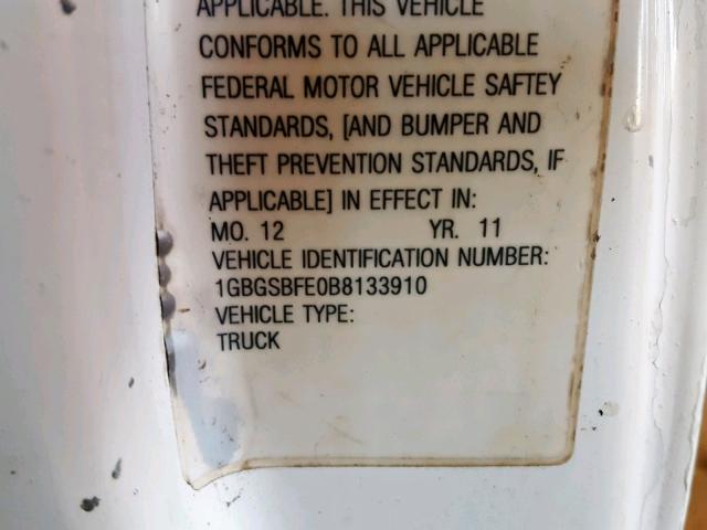 1GBGSBFE0B8133910 - 2011 CHEVROLET MARINE LOT WHITE photo 10