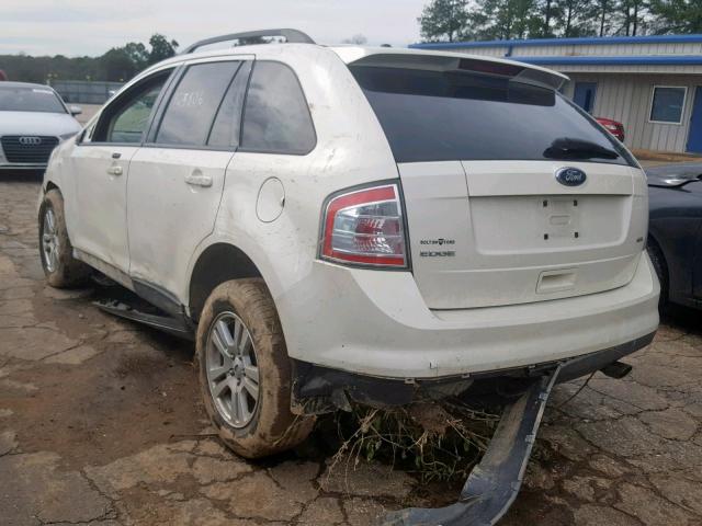 2FMDK38C48BB09997 - 2008 FORD EDGE SEL WHITE photo 3