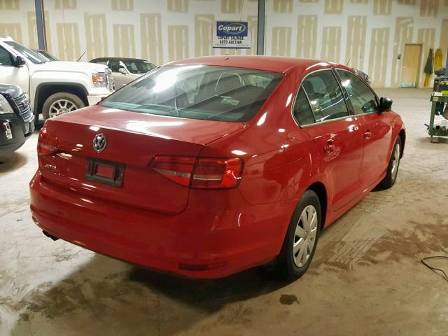 3VW2K7AJ1FM402826 - 2015 VOLKSWAGEN JETTA BASE RED photo 4