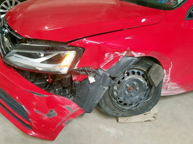 3VW2K7AJ1FM402826 - 2015 VOLKSWAGEN JETTA BASE RED photo 9
