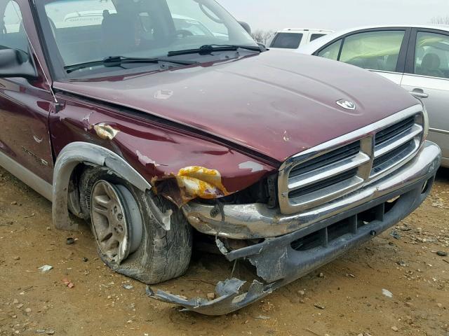 1B7GG22X21S298802 - 2001 DODGE DAKOTA MAROON photo 9