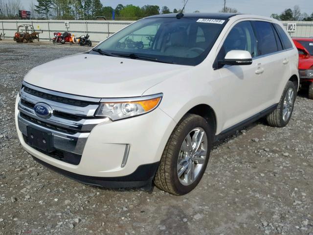 2FMDK3KC9EBA89069 - 2014 FORD EDGE LIMIT WHITE photo 2