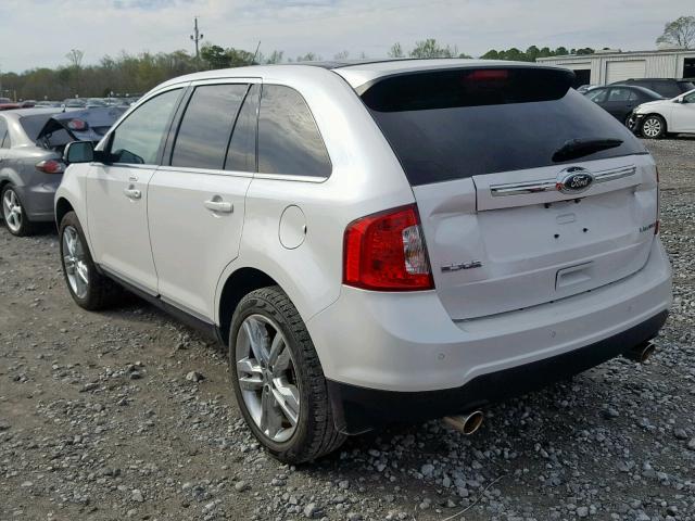 2FMDK3KC9EBA89069 - 2014 FORD EDGE LIMIT WHITE photo 3