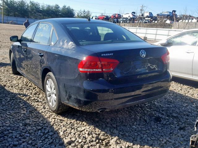 1VWAP7A38DC122091 - 2013 VOLKSWAGEN PASSAT S BLACK photo 3