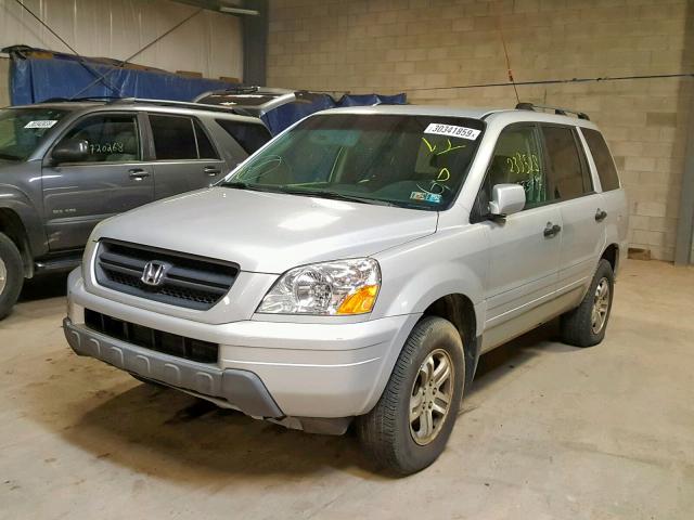 2HKYF18603H554727 - 2003 HONDA PILOT EXL GRAY photo 2