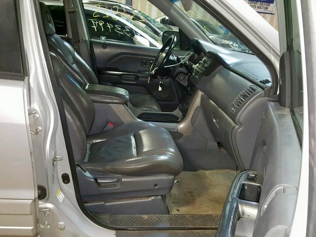 2HKYF18603H554727 - 2003 HONDA PILOT EXL GRAY photo 5