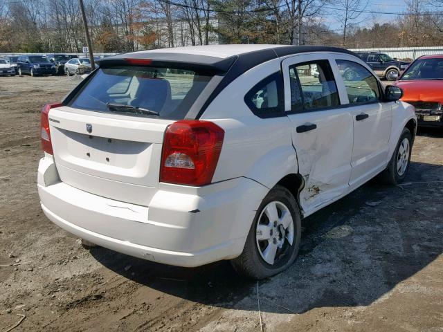 1B3HB28B97D192697 - 2007 DODGE CALIBER WHITE photo 4