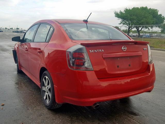 3N1AB6AP2CL638077 - 2012 NISSAN SENTRA 2.0 RED photo 3