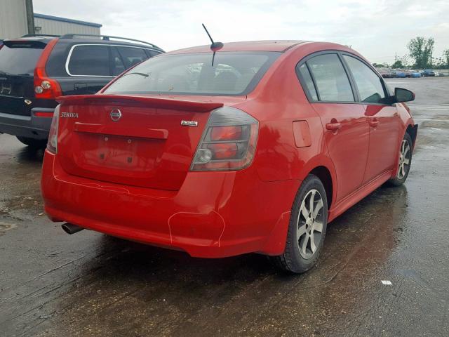 3N1AB6AP2CL638077 - 2012 NISSAN SENTRA 2.0 RED photo 4