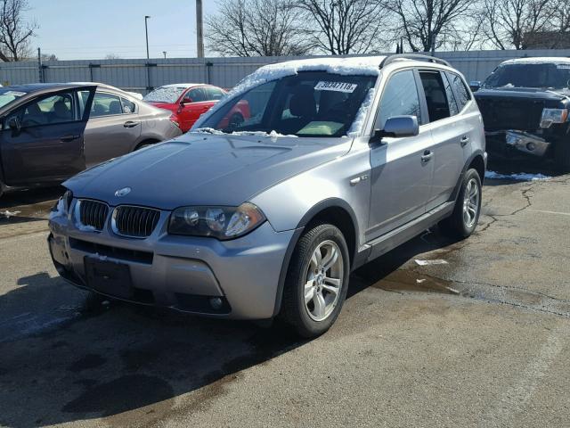 WBXPA93486WG77484 - 2006 BMW X3 3.0I SILVER photo 2