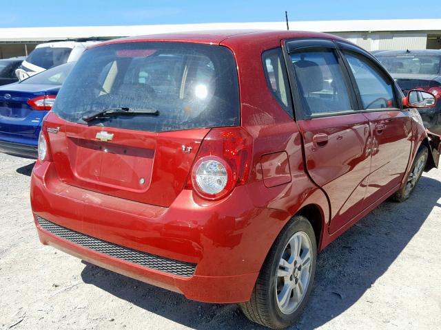 KL1TD6DE3AB049751 - 2010 CHEVROLET AVEO LS RED photo 4